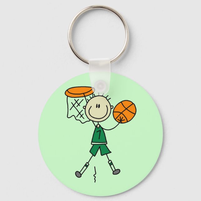 Dunking Boys Basketball Tshirts and Gifts Key Ring (Front)