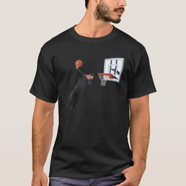 Dunking Dabbing Kim Jong Un North Korea Basketball T-Shirt (Front)