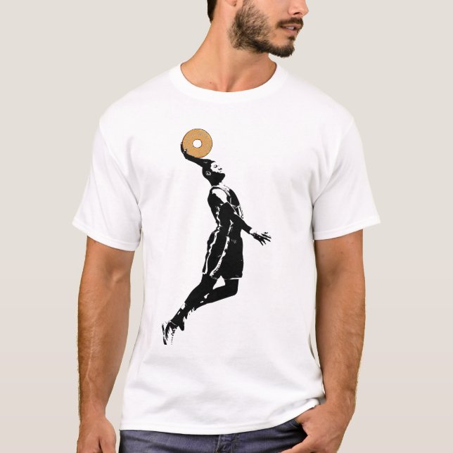 Dunking Donuts Basketball Funny B-ball Lovers T-Shirt (Front)