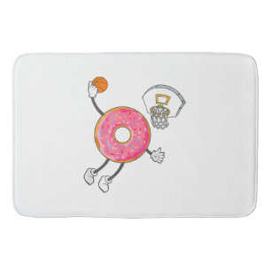 Dunking Doughnut Hole Food Champ Bath Mat