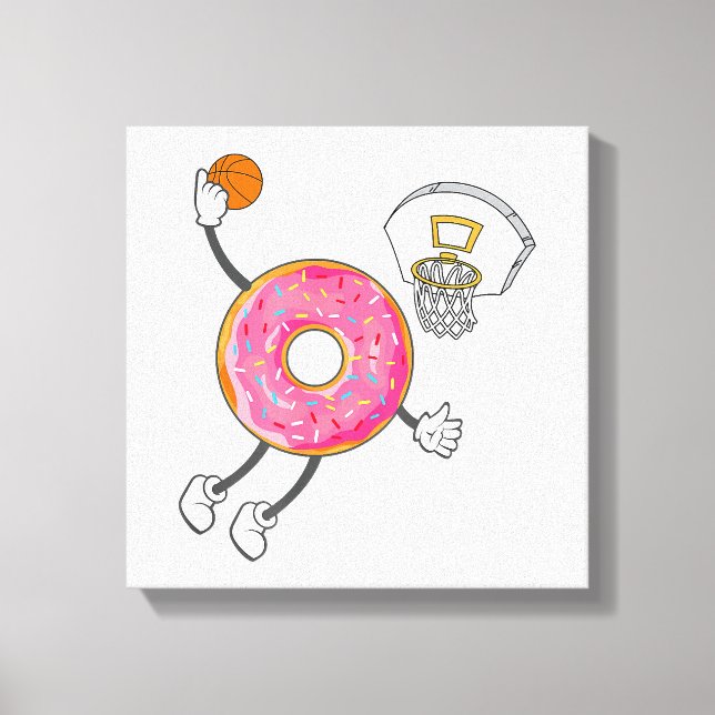 Dunking Doughnut Hole Food Champ Canvas Print (Front)