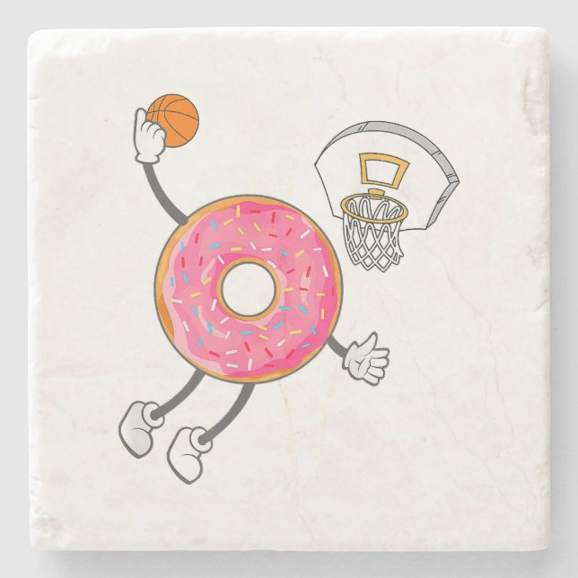 Dunking Doughnut Hole Food Champ Stone Coaster (Front)