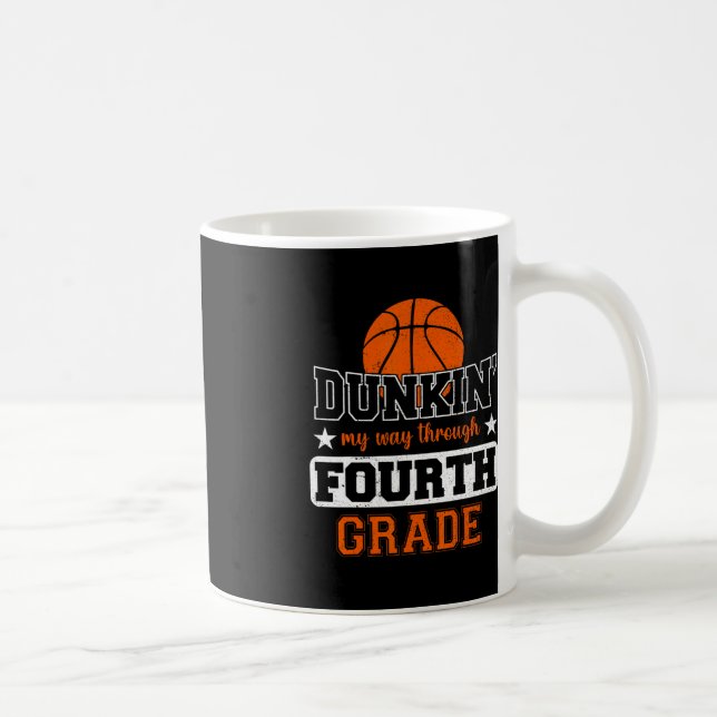 Dunking My Way Through 4th Grade Basketball Back T Coffee Mug (Right)
