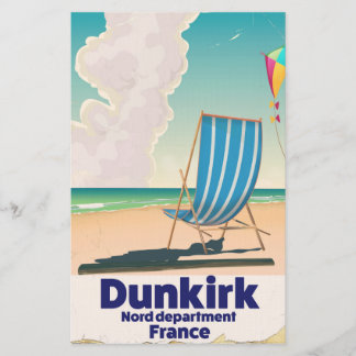 Dunkirk Beach travel poster Stationery