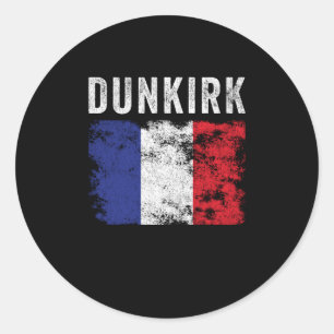 Dunkirk France Flag French Souvenir Classic Round Sticker