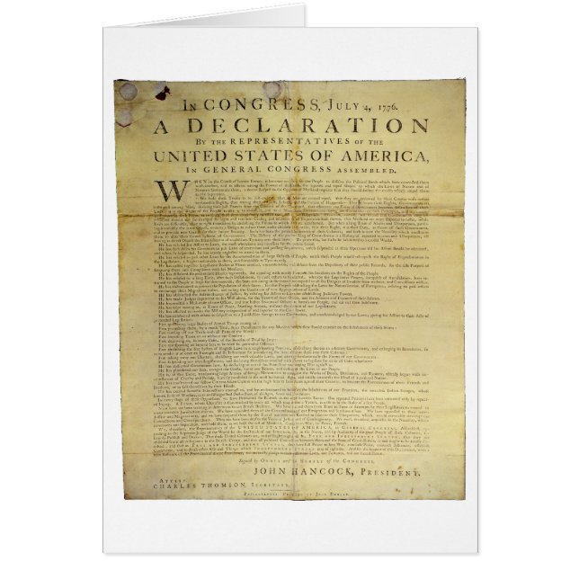 Dunlap Broadside Declaration of Independence 1774 (Front)