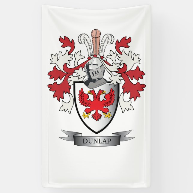 Dunlap Family Crest Coat of Arms Banner (Vertical)
