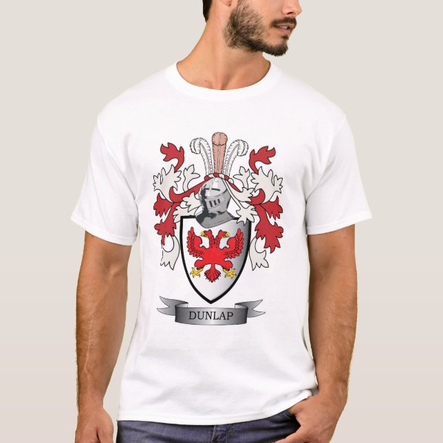Dunlap Family Crest Coat of Arms T-Shirt (Front)