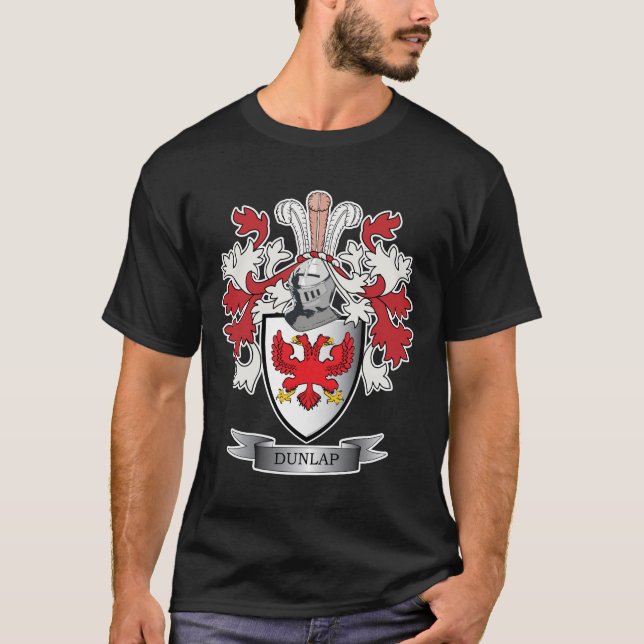 Dunlap Family Crest Coat of Arms T-Shirt (Front)