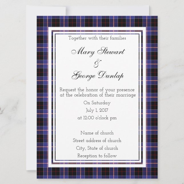 Dunlap Scottish Wedding Invitation (Front)
