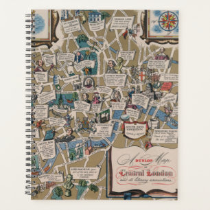 Dunlop map- Literary Landmarks of Central London Planner