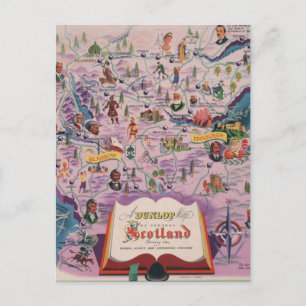 Dunlop Map of Central Scotland Postcard