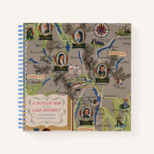 Dunlop Map of Lake District, England Notebook