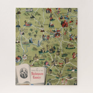 Dunlop Map of Shakespeare Country, England Jigsaw Puzzle