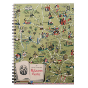 Dunlop Map of Shakespeare Country, England Notebook