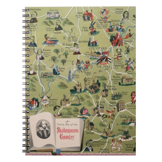 Dunlop Map of Shakespeare Country, England Notebook (Front)