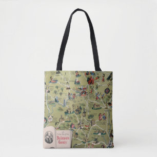 Dunlop Map of Shakespeare Country, England Tote Bag