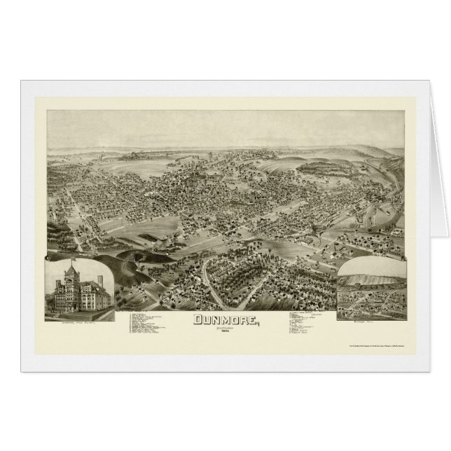 Dunmore, PA Panoramic Map - 1892 (Front Horizontal)