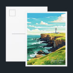 Dunnet Head Scotland travel Vintage illustration Postcard<br><div class="desc">Dunnet Head Scotland vintage travel place illustration</div>