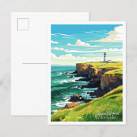 Dunnet Head Scotland travel Vintage illustration