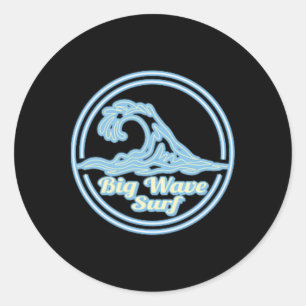 Dunnet Y Big Wave Surf Club, Surfing Graphic Classic Round Sticker