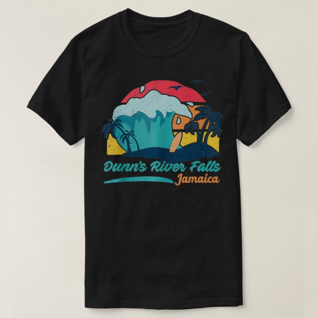 Dunns River Falls Jamaica Beach Summer Surfing Pal T-Shirt (Design Front)