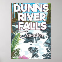 Dunn's River Falls Jamaica travel poster