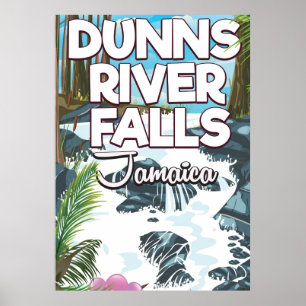 Dunn's River Falls Jamaica travel poster