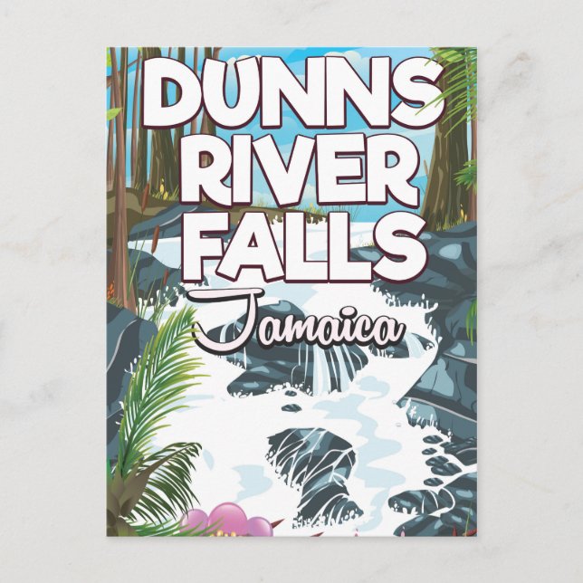 Dunn's River Falls Jamaica travel poster Postcard (Front)