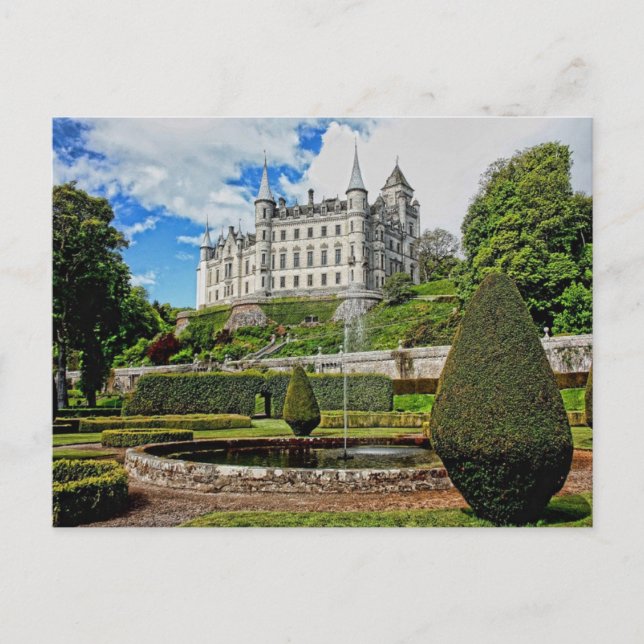 Dunrobin castle architecture photo postcard (Front)