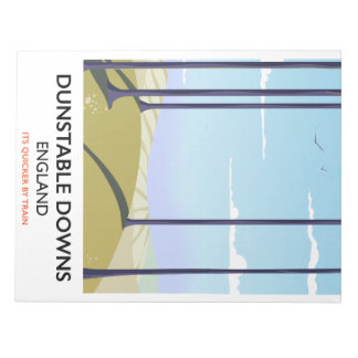 dunstable downs vintage style travel poster notepad