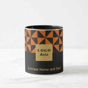 Duo black and burnt orange craft - Business Log Mug