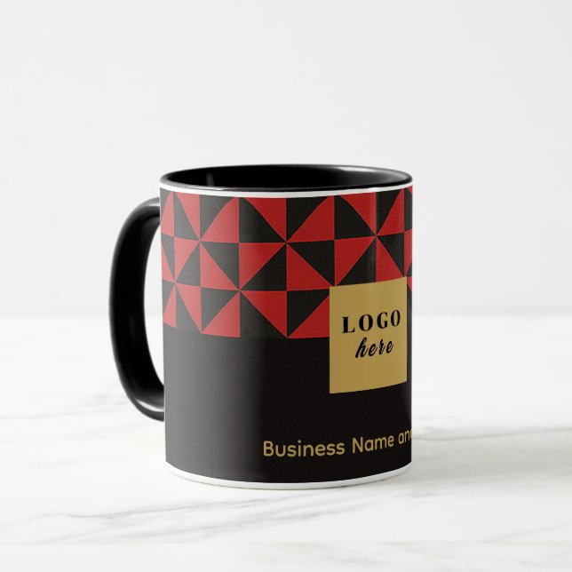 Duo black and crimson red craft - Business Logo Mug (Front Left)