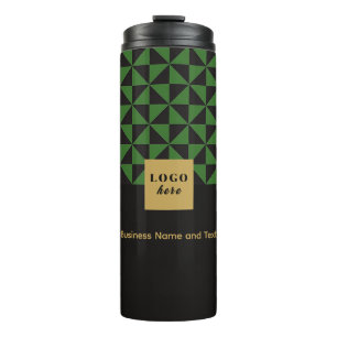 Duo black and green - Business LogoThermal Tumbler
