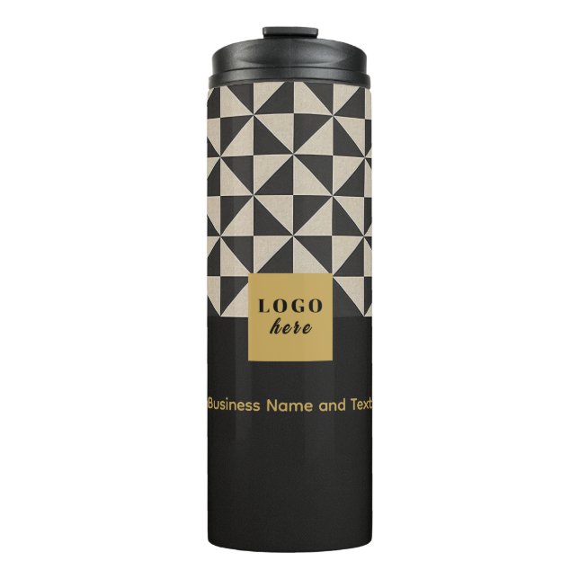 Duo black and grey - Business Logo Thermal Tumbler (Front)