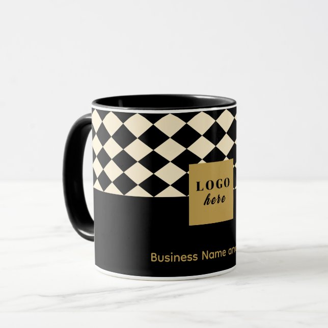 Duo black and ivory cream craft - Bussiness Logo Mug (Front Left)