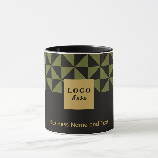 Duo black and olive moss craft - Business Logo Mug (Center)