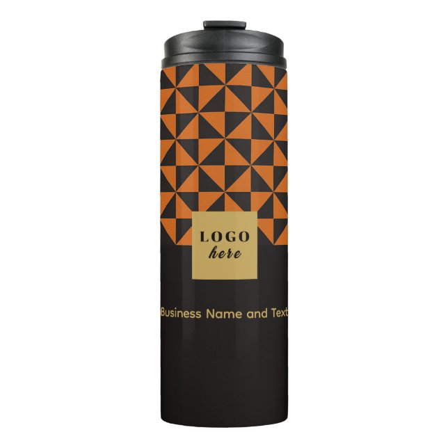 Duo black and orange - Business LogThermal Tumbler (Front)