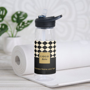 Duo black & cream - Business Logo Water Bottle