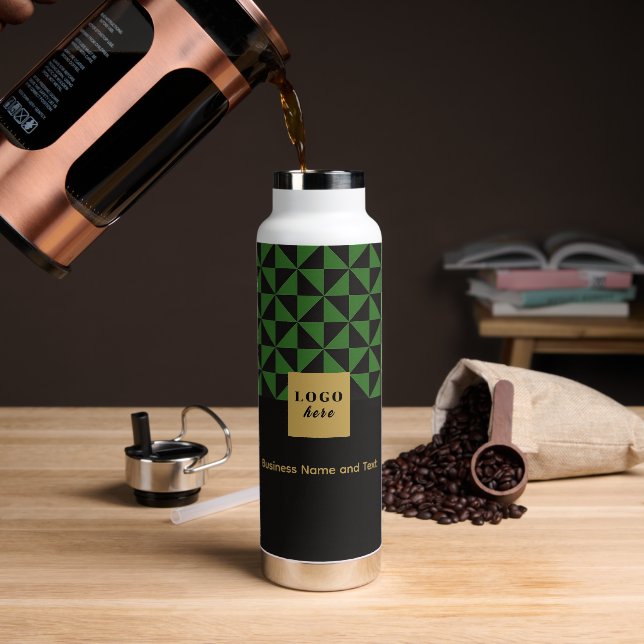 Duo black & green - Business Logo Water Bottle (Coffee)