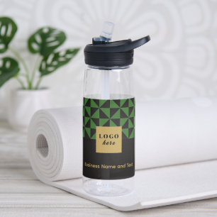Duo black & green - Business Logo Water Bottle