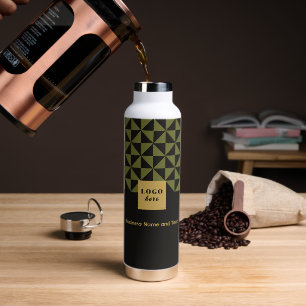 Duo black & olive - Business Logo Water Bottle