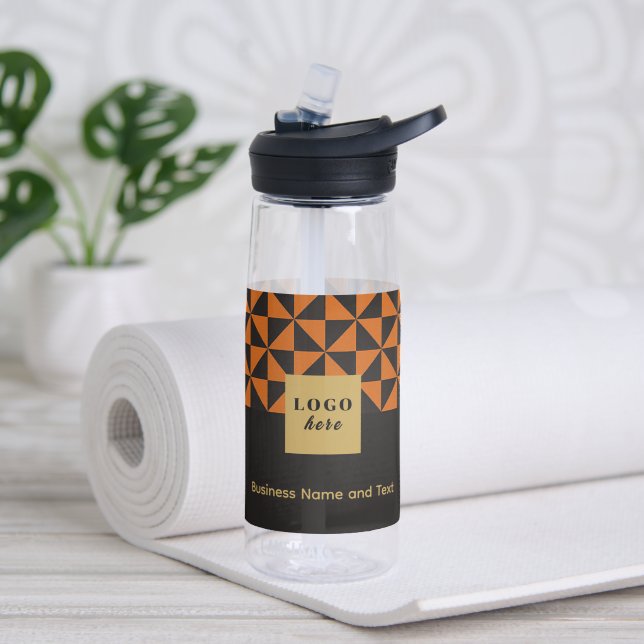 Duo black & orange - Business Logo Water Bottle (Yoga)