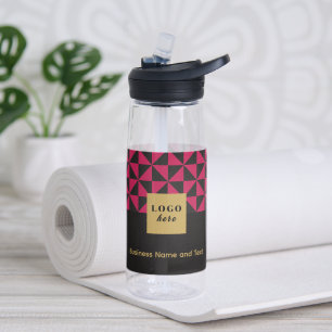 Duo black & pink - Business Logo Water Bottle