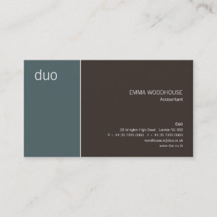 Duo Cadet Blue & Brown Business Card