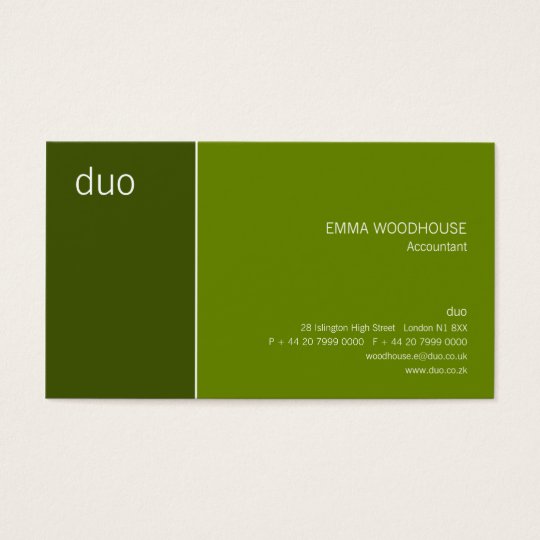 Duo Cadet May Green Business Card