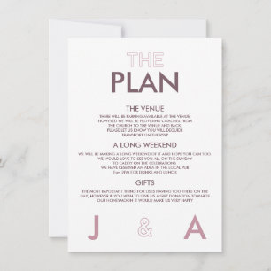 Duo Colour Minimal Wedding Details Invitation