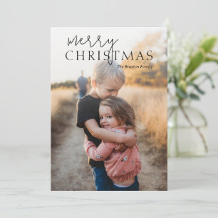 Duo Font Simple Photo Modern Christmas Holiday Card