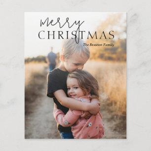 Duo Font Typography Photo Modern Christmas Card