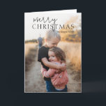Duo Font Typography Photo Modern Christmas Holiday Card<br><div class="desc">Modern photo Christmas card featuring a simple and minimal design with "Merry Christmas" in cute and fun typography over your favourite picture.  The inside has a photo collage of three square pictures along with your personalised message.</div>